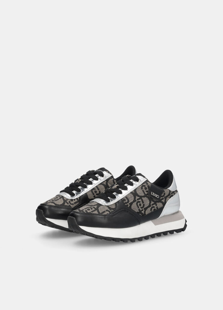 Sneakers with jacquard monogram black Liu Jo - large image number 2 Sneakers with jacquard monogram black Liu Jo - large image number 2