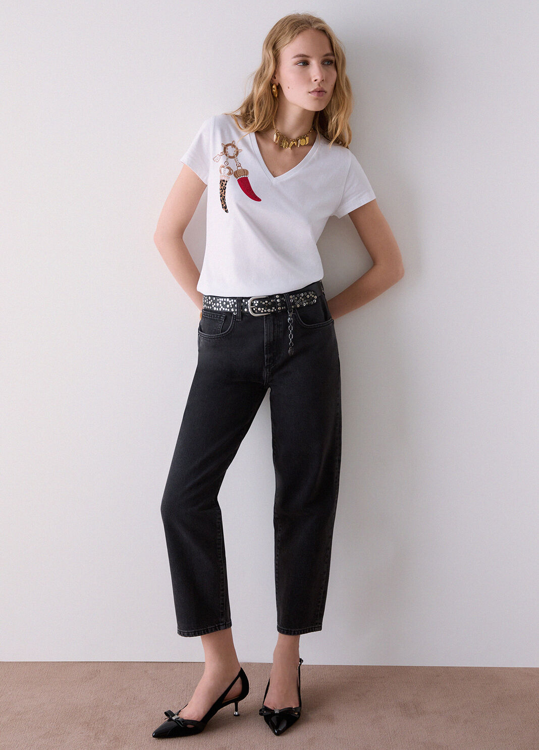 Boyfriend jeans with rips black denim Liu Jo - large image number 2