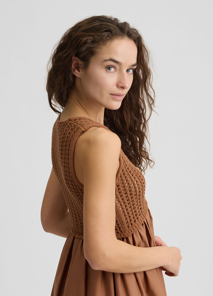 Cotton dress caramel Liu Jo - large image number 4 Cotton dress caramel Liu Jo - large image number 4