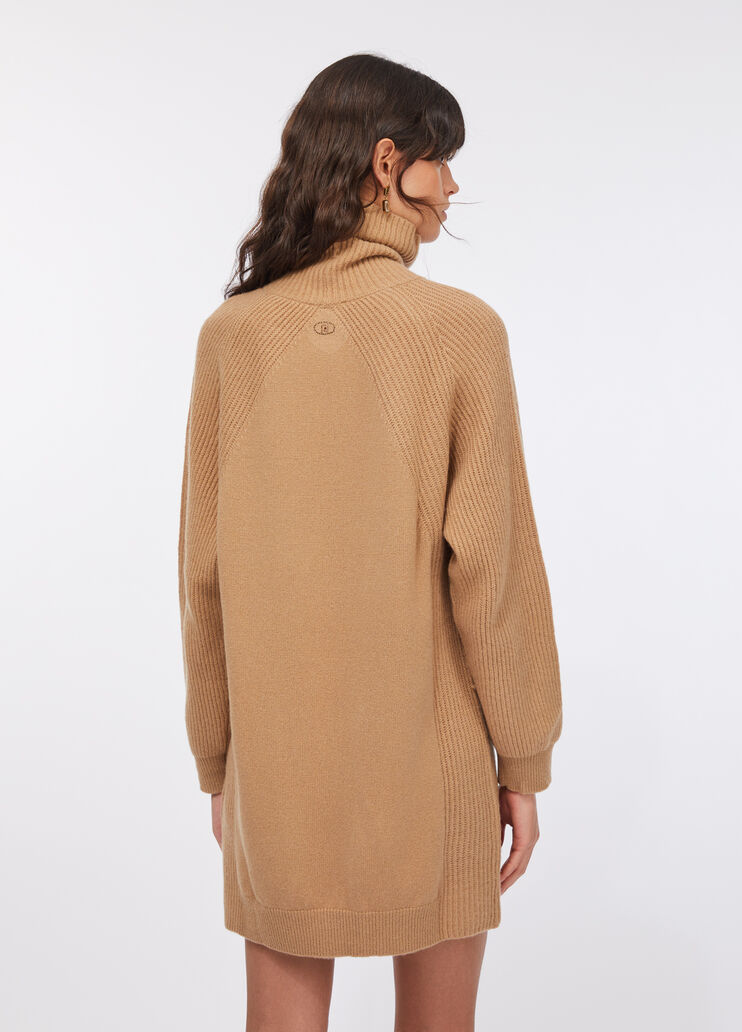 Vestido de punto de 100 % lana beige Liu Jo - large image number 1