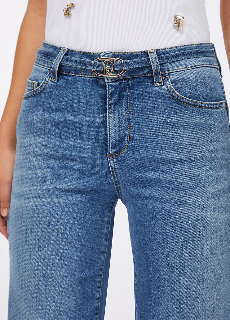 Flare-Jeans mit Gürtel Denimblau Liu Jo - large image number 2