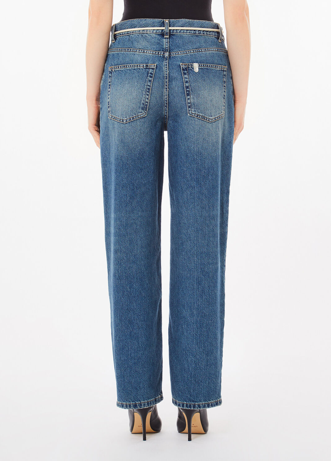 Gerade geschnittene Jeans mit G&uuml;rtel Helles Denimblau Liu Jo - large image number 1