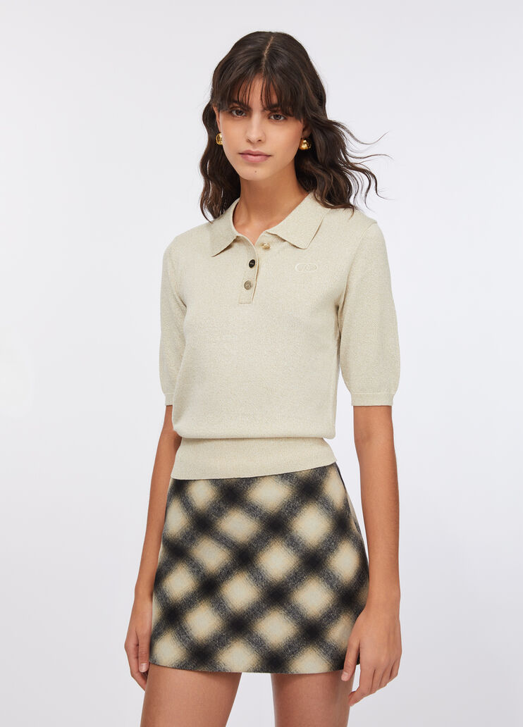 Polo in maglia lurex® bianco lana Liu Jo - large image number 0