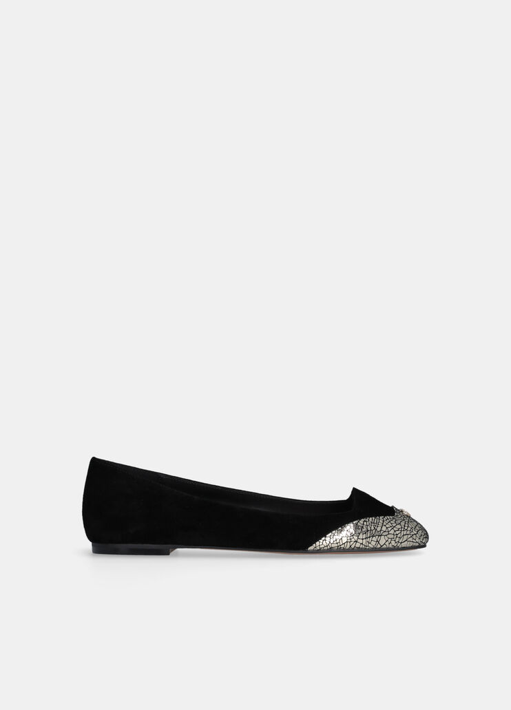 Ballerine in suede con dettaglio crackle nero Liu Jo - medium Ballerine in suede con dettaglio crackle nero Liu Jo - medium
