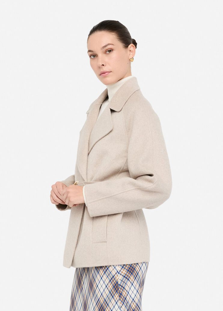 Шерстяное пальто с поясом бежевый Liu Jo - large image number 4 Шерстяное пальто с поясом бежевый Liu Jo - large image number 4