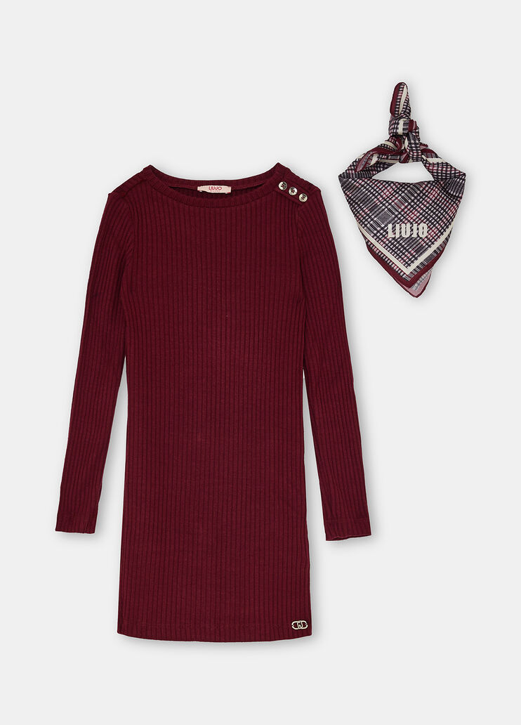 Strickkleid mit Tuch Rot Liu Jo - medium