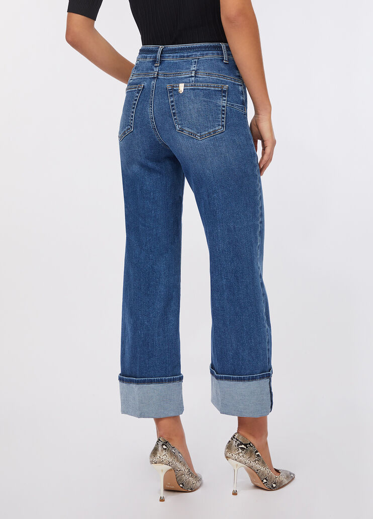 Cropped jeans with turn-ups blue denim Liu Jo - large image number 1