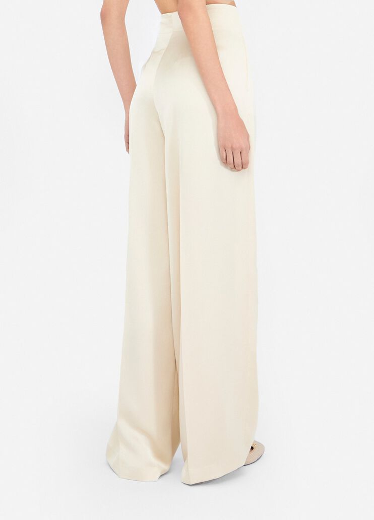 Satin palazzo trousers ivory Liu Jo - large image number 1
