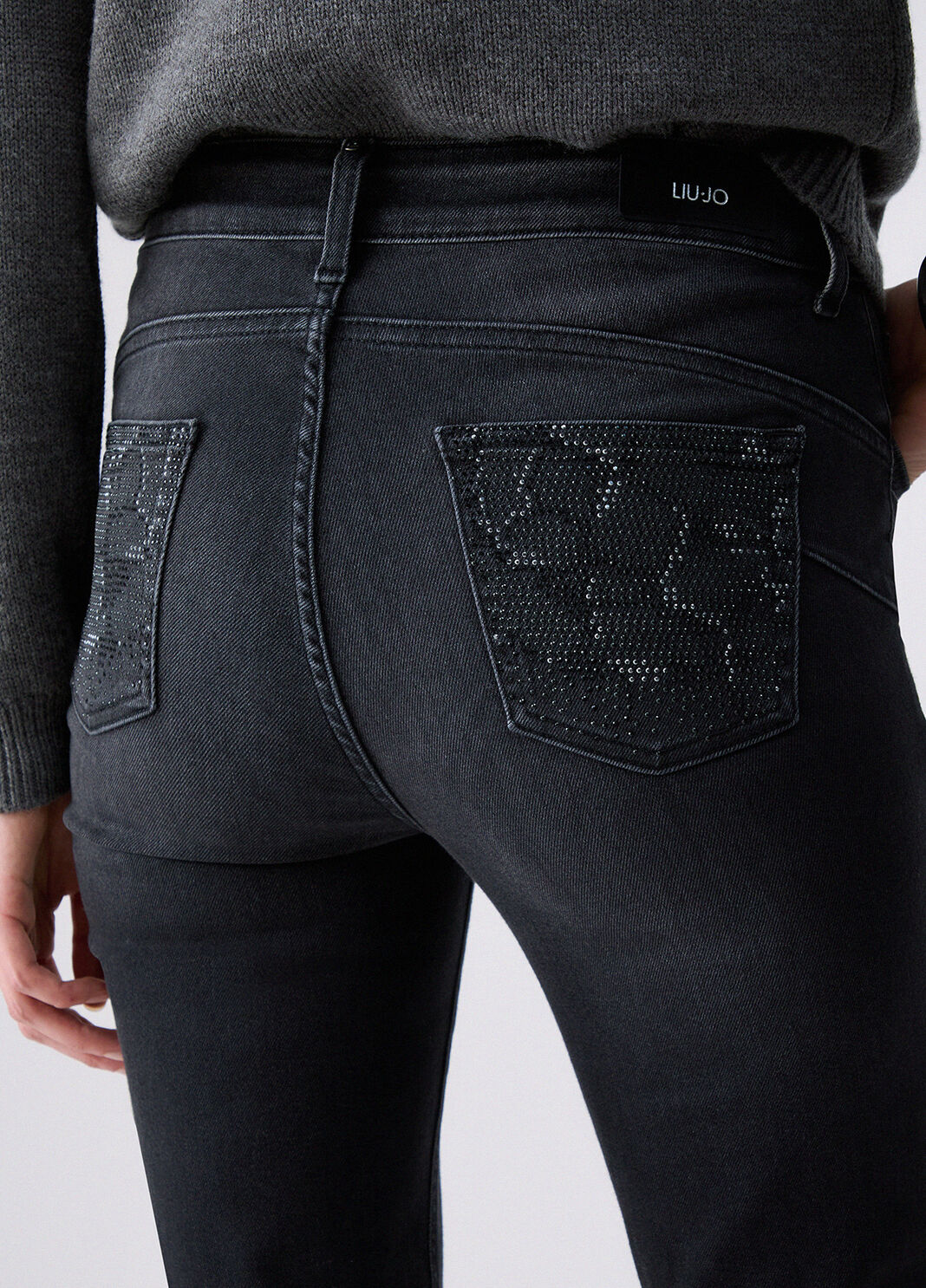 Jeans skinny con applicazioni denim nero Liu Jo - large image number 4