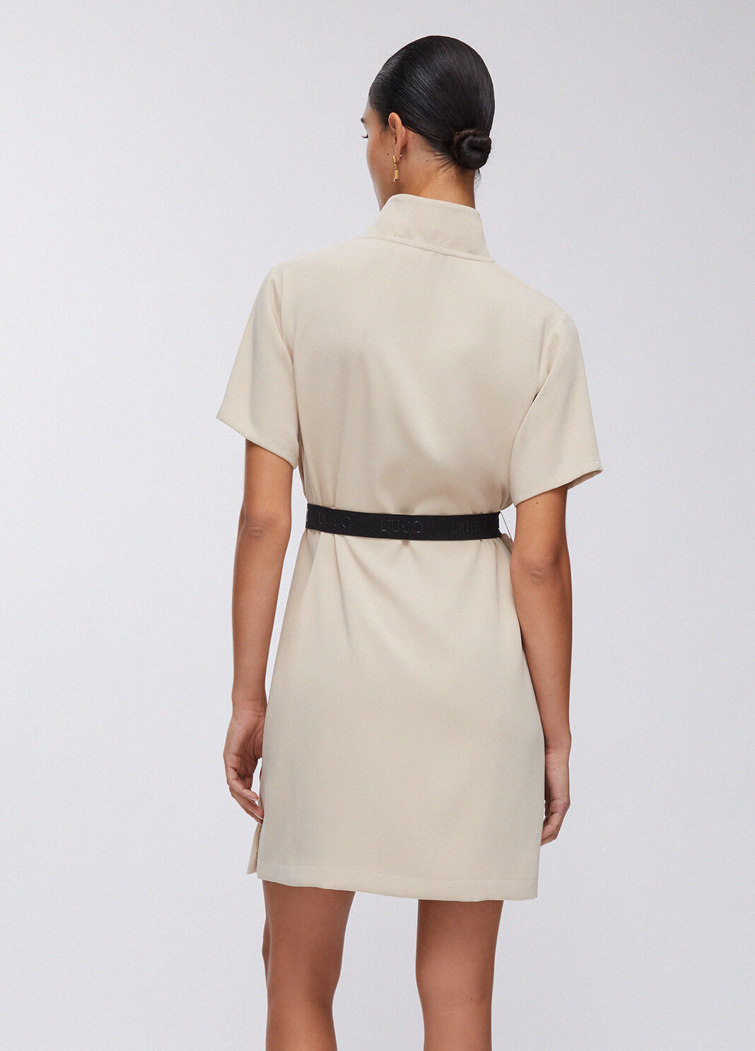 Robe courte ceintur&eacute;e beige Liu Jo - large image number 1