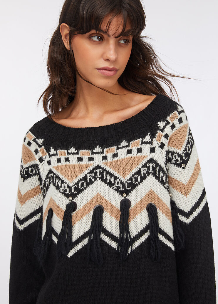 Maglia jacquard con applicazioni nero Liu Jo - medium