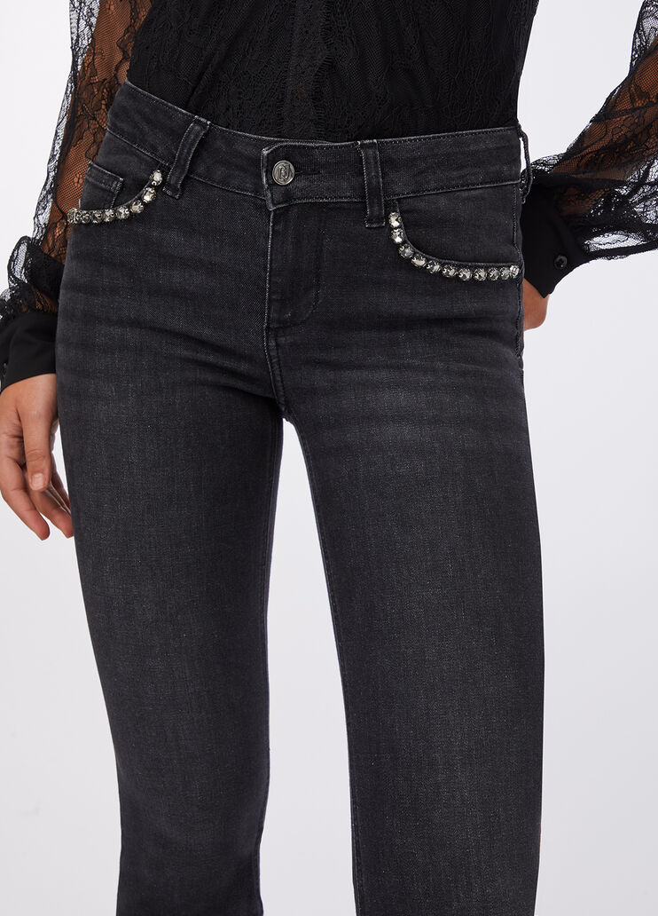 Slim jeans with gemstones black denim Liu Jo - large image number 2