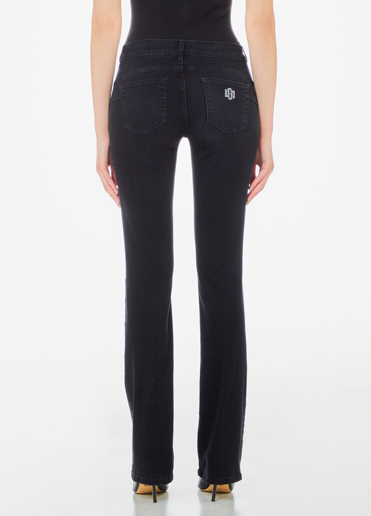 Vaqueros bootcut con botones denim negro Liu Jo - large image number 1