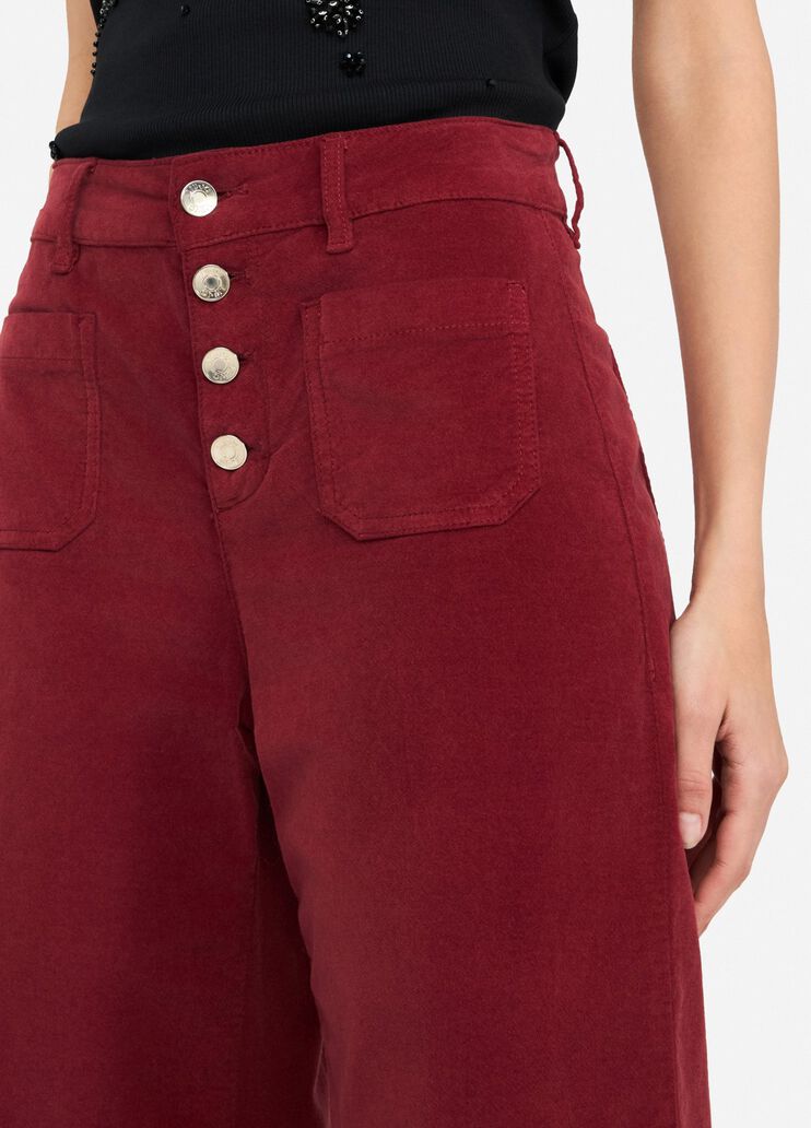 Flared velvet trousers red Liu Jo - large image number 4 Flared velvet trousers red Liu Jo - large image number 4