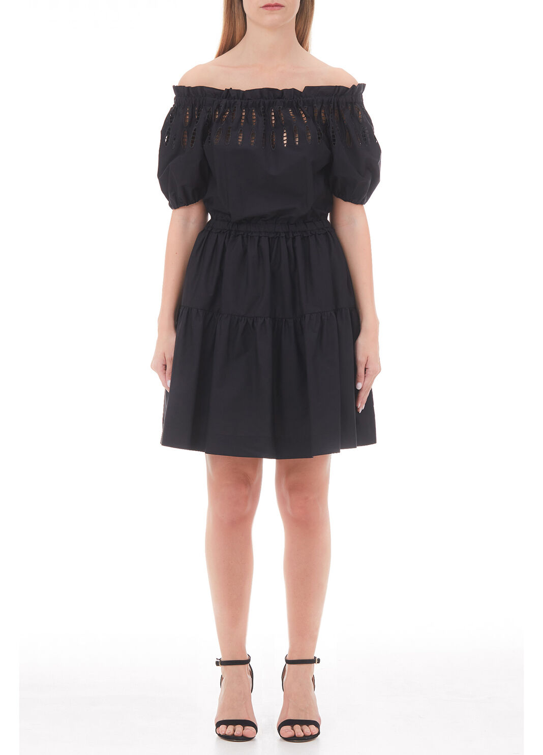Vestito corto con scollo bardot nero Liu Jo - large image number 0