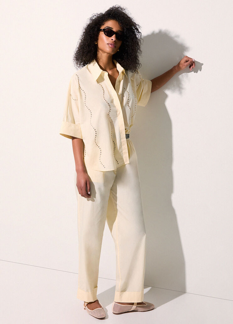 Camicia con applicazioni gioiello giallo Liu Jo - medium