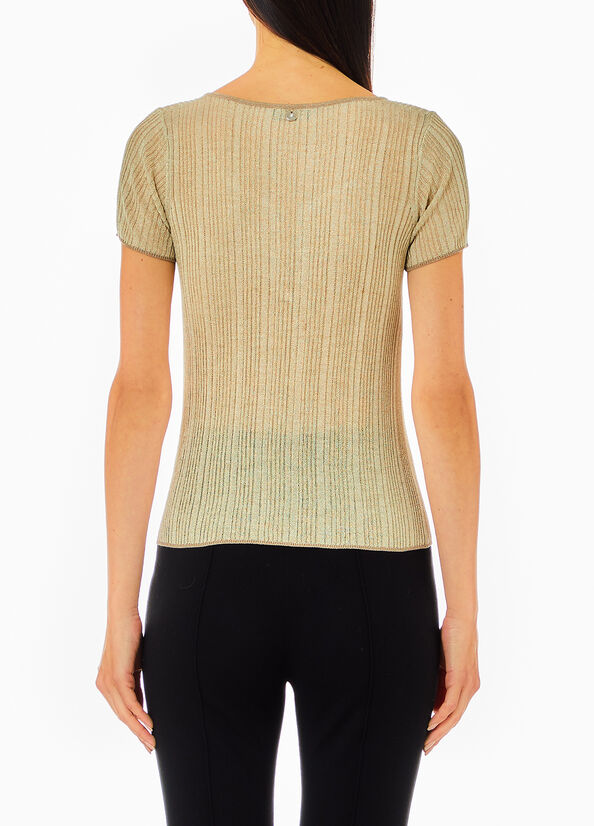 T-shirt en maille Lurex® or Liu Jo - large image number 1