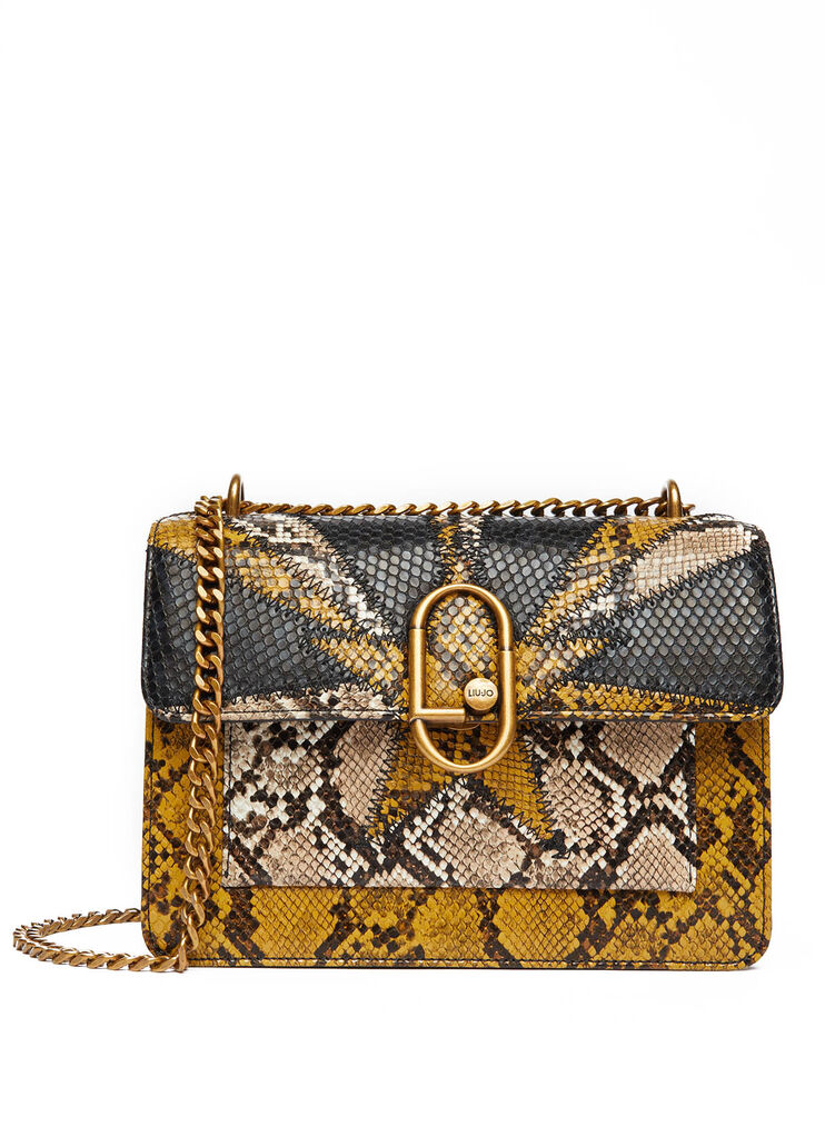 Sac à bandoulière écoconçu moutarde, écru et noir Liu Jo - large image number 0