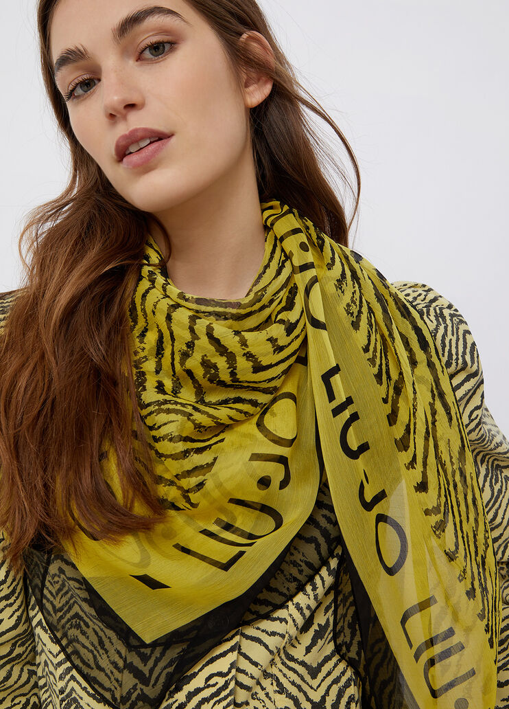 Zebra print scarf light yellow Liu Jo - large image number 1
