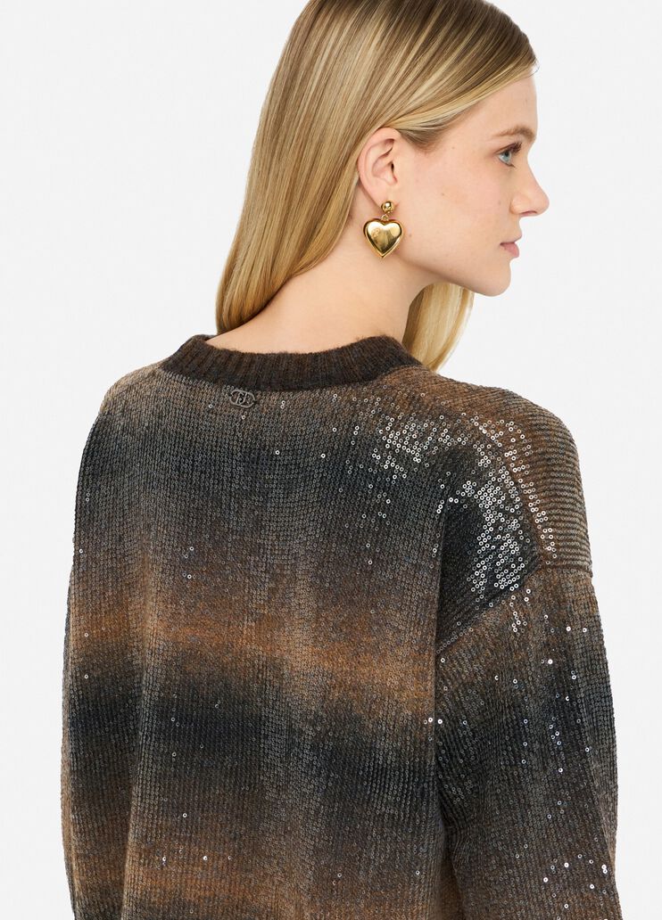 Jumper with sequins brown Liu Jo - large image number 4 Jumper with sequins brown Liu Jo - large image number 4