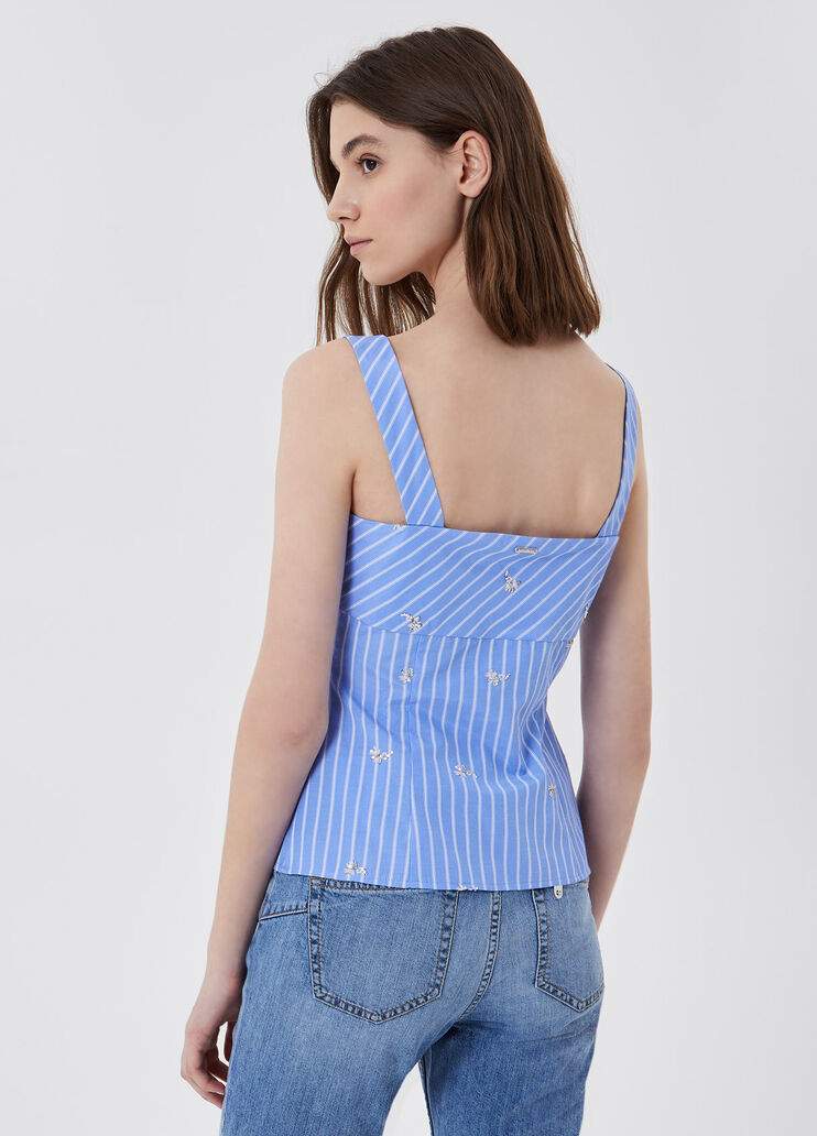 Top con castoni gioiello Azzurro Liu Jo - large image number 1