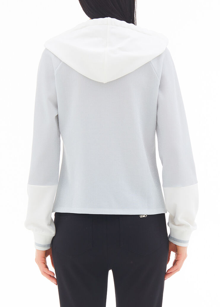 Veste en molleton avec zip et capuche blanc et argent Liu Jo - large image number 1