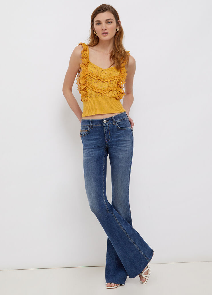 Stricktop mit Volant gelb Liu Jo - large image number 3