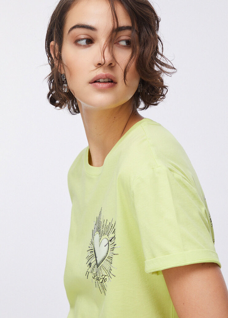 T-Shirt mit Print und Applikationen gelb Liu Jo - large image number 4