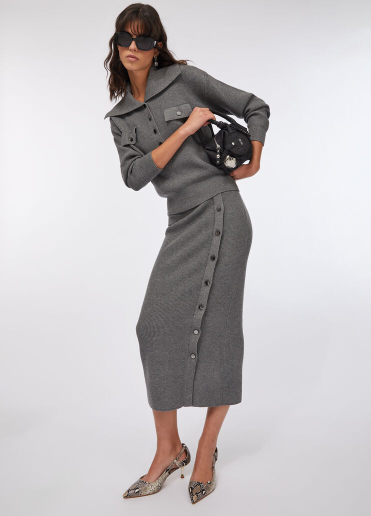 Falda larga de punto gris Liu Jo - medium