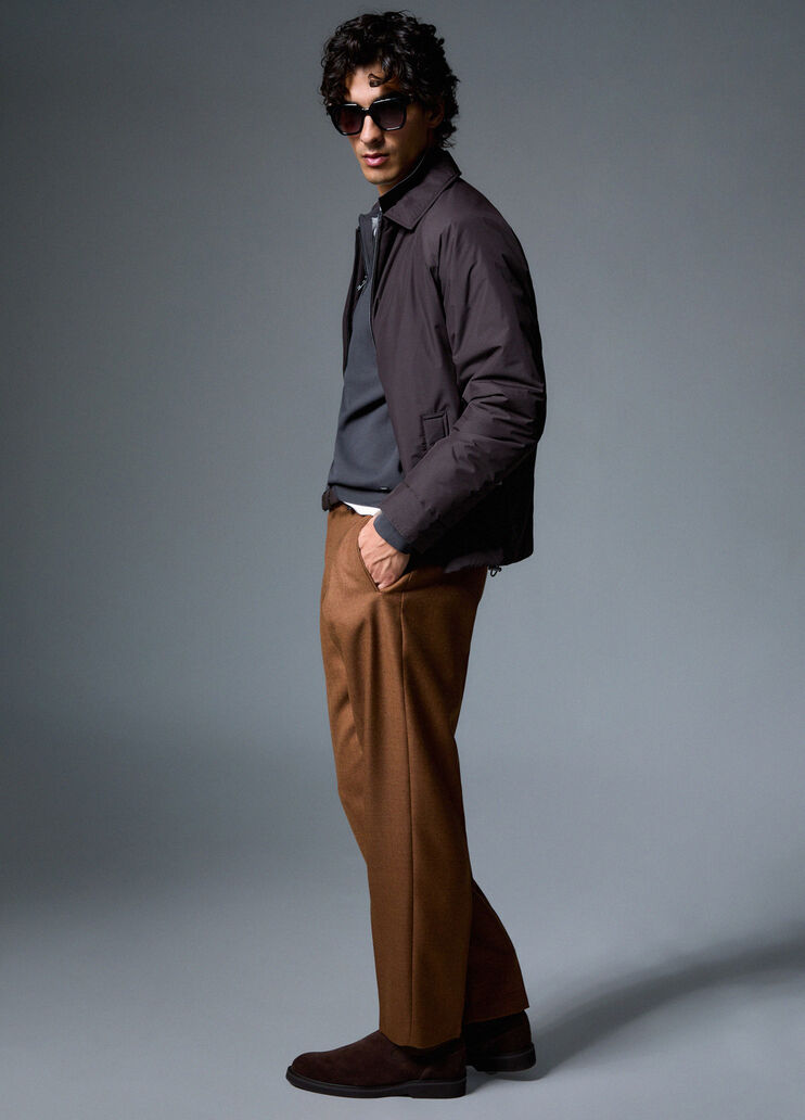 Pantalones relaxed fit en mezcla de lana marr&oacute;n Liu Jo - medium