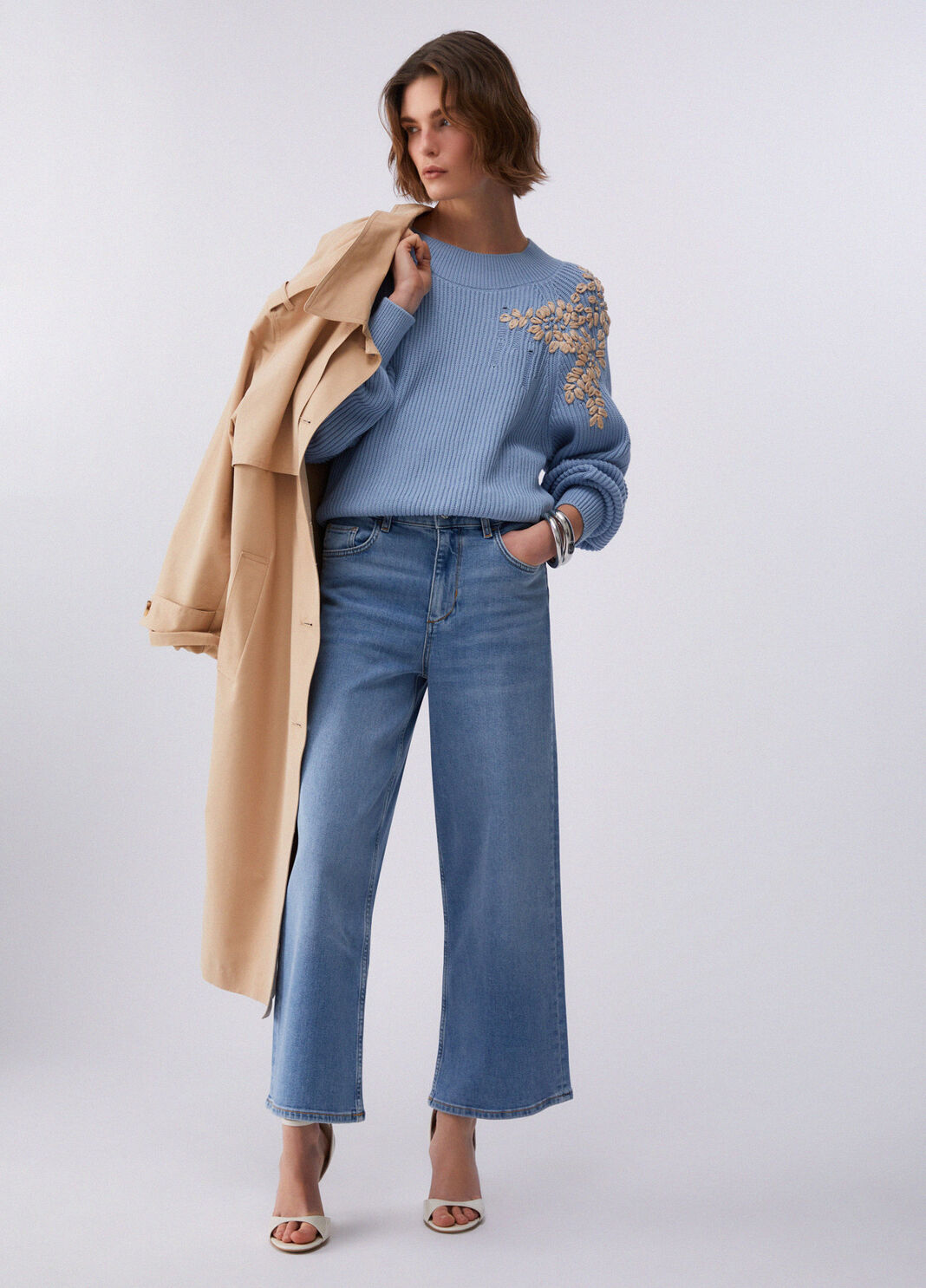 Cropped flared jeans light denim Liu Jo - large image number 5