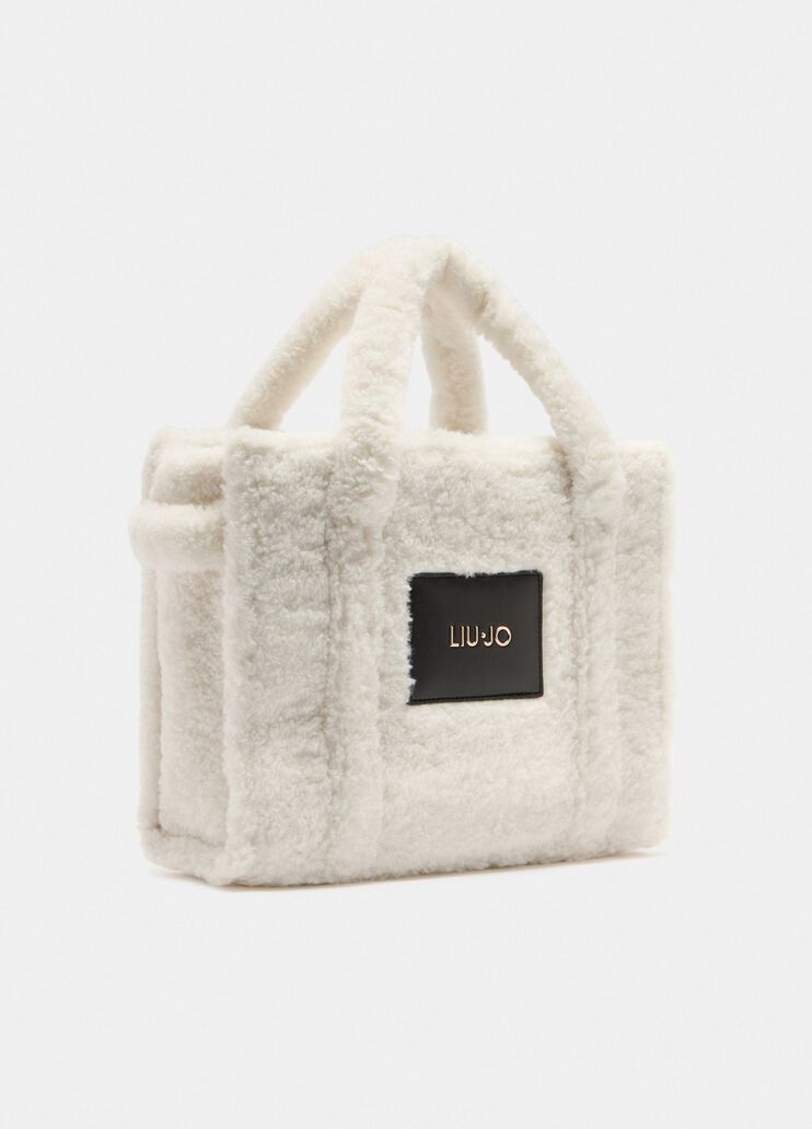 Medium teddy tote bag milk white Liu Jo - large image number 2 Medium teddy tote bag milk white Liu Jo - large image number 2