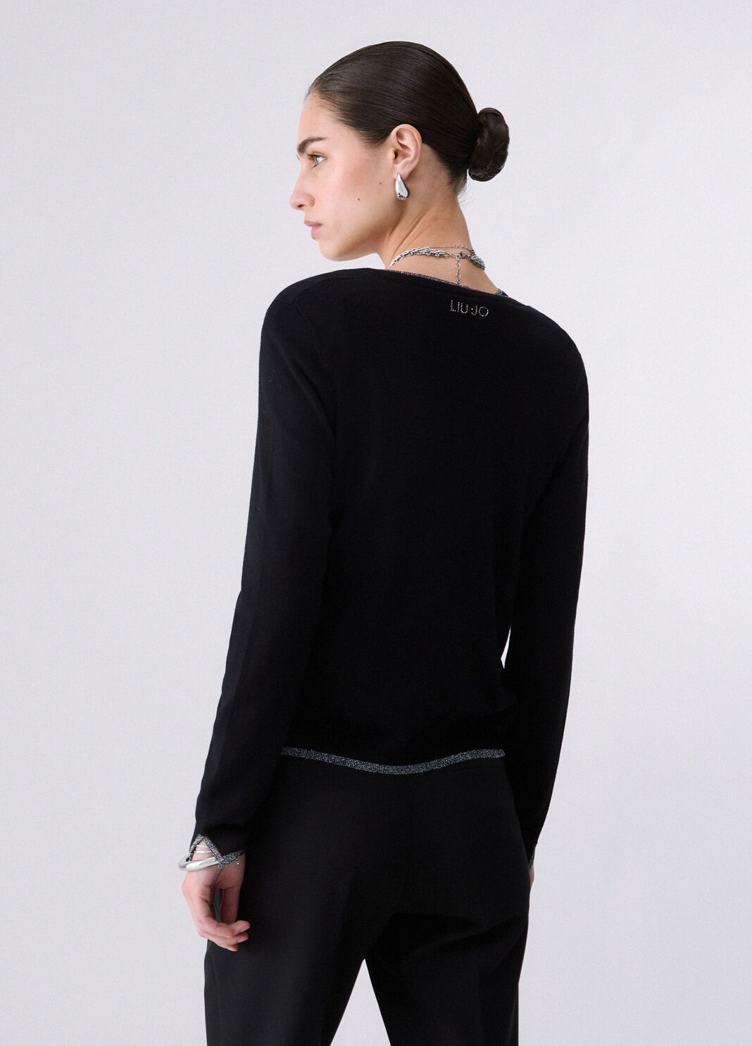 Cardigan with Lurex&reg; Trims black Liu Jo - large image number 1