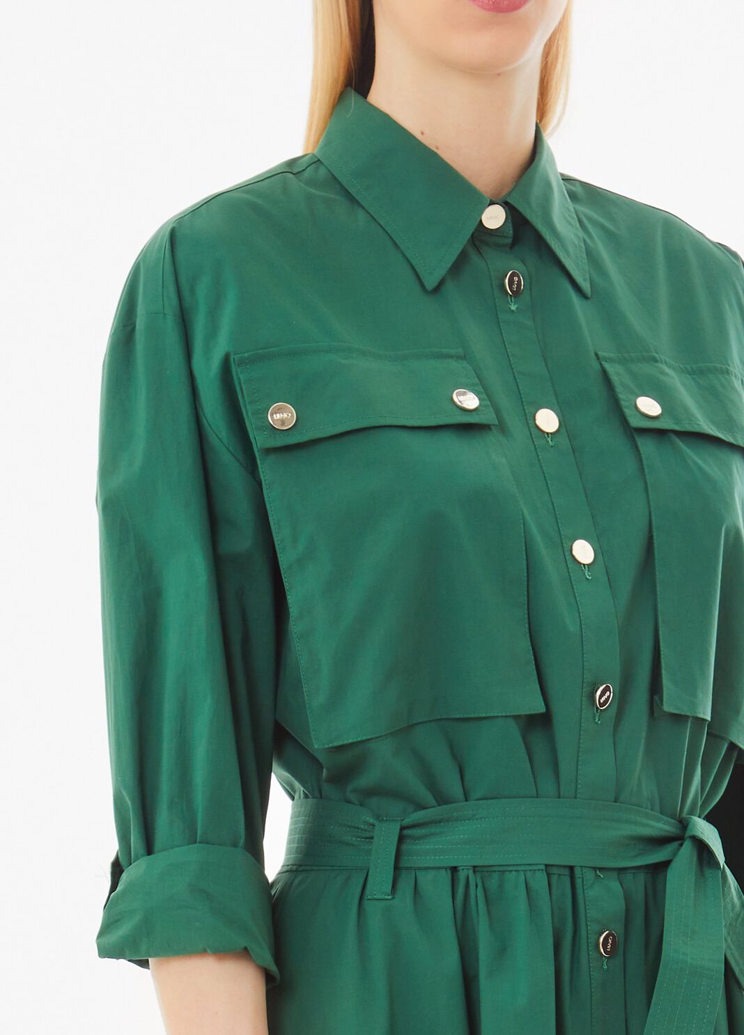 Long shirt dress dark green Liu Jo - large image number 2