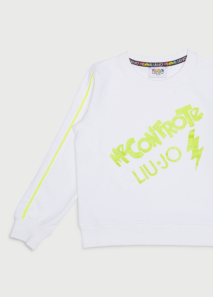Felpa Me Contro Te bianco Liu Jo - large image number 2