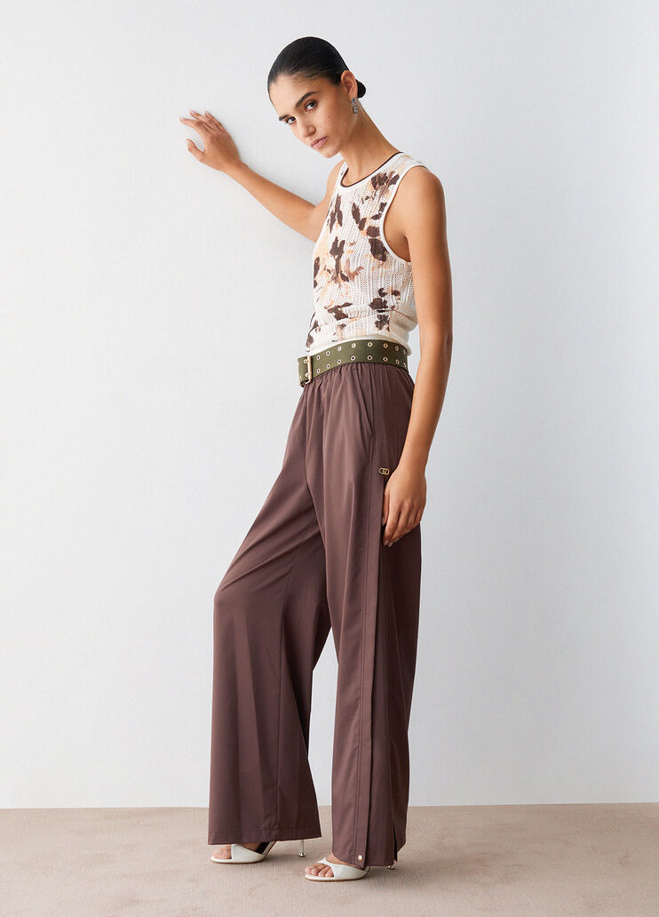 Trousers with slit details mud Liu Jo - medium