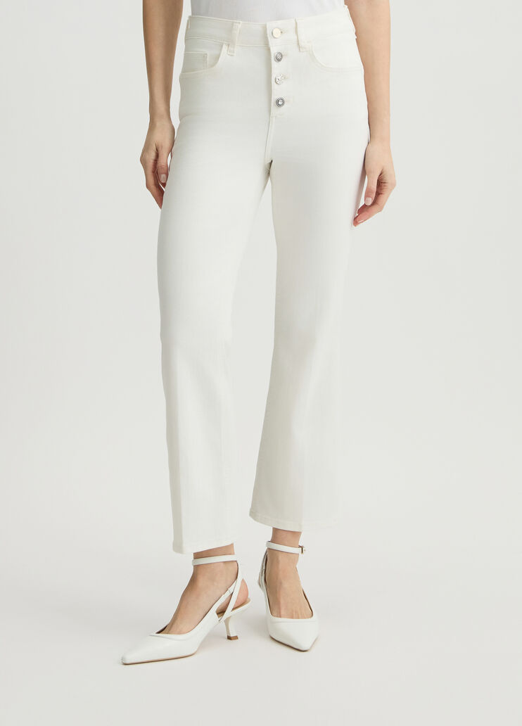 White high-rise bootcut trousers white wool Liu Jo - large image number 0