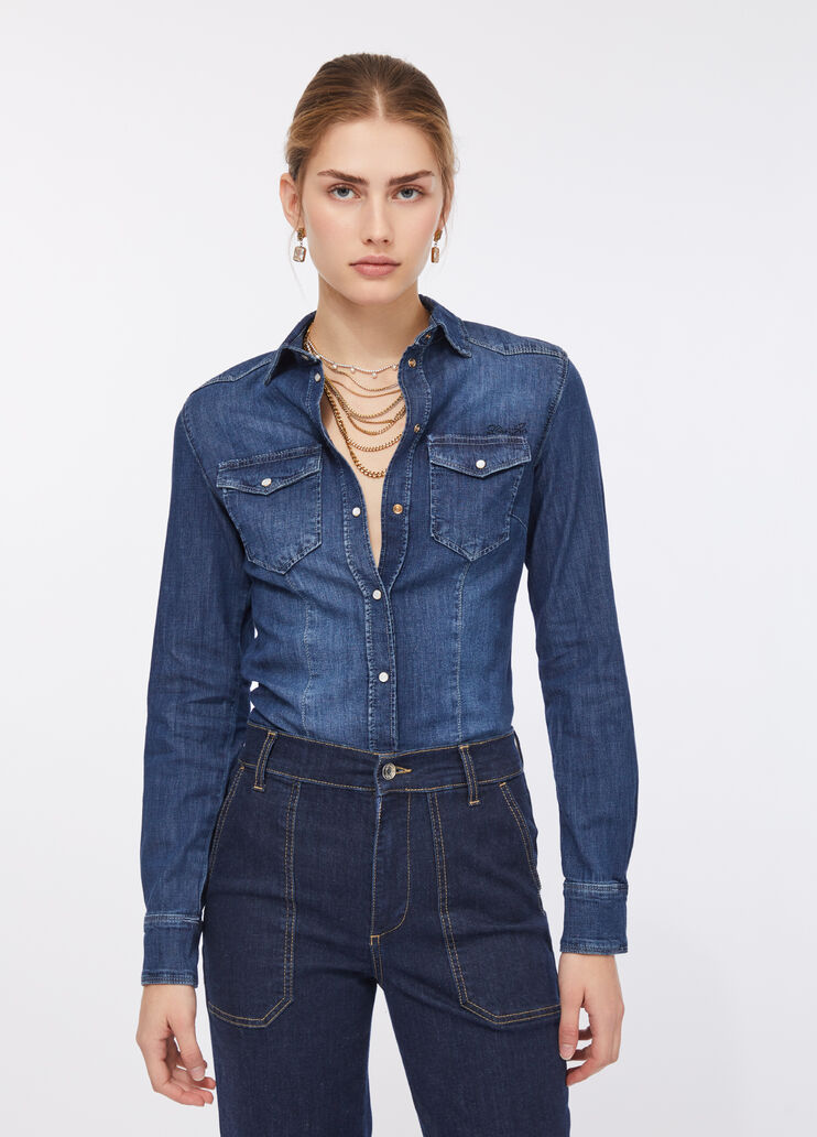 Camicia in denim denim scuro Liu Jo - large image number 0