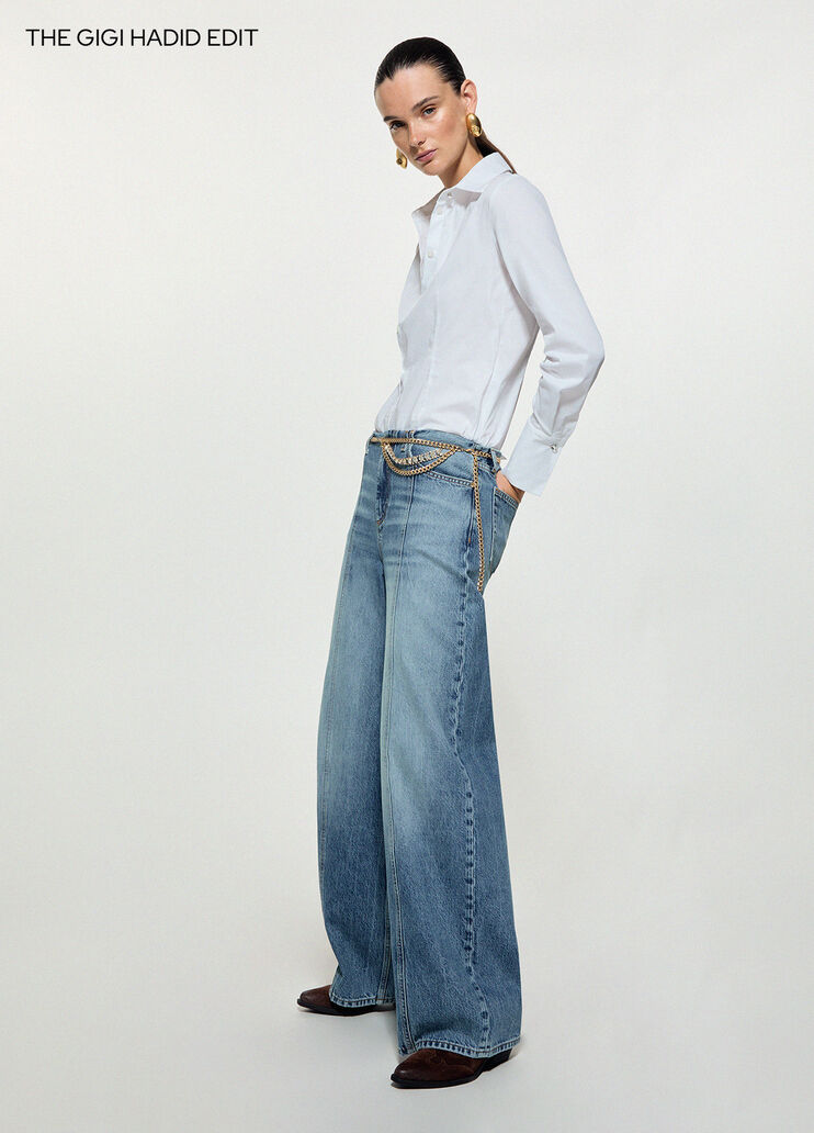 Flare-Jeans mit G&uuml;rtel Schmuck heller Denim Liu Jo - medium