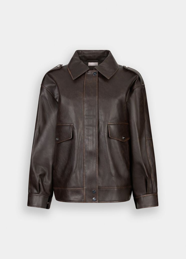 Coated fabric jacket light chocolate Liu Jo - large image number 6 Coated fabric jacket light chocolate Liu Jo - large image number 6