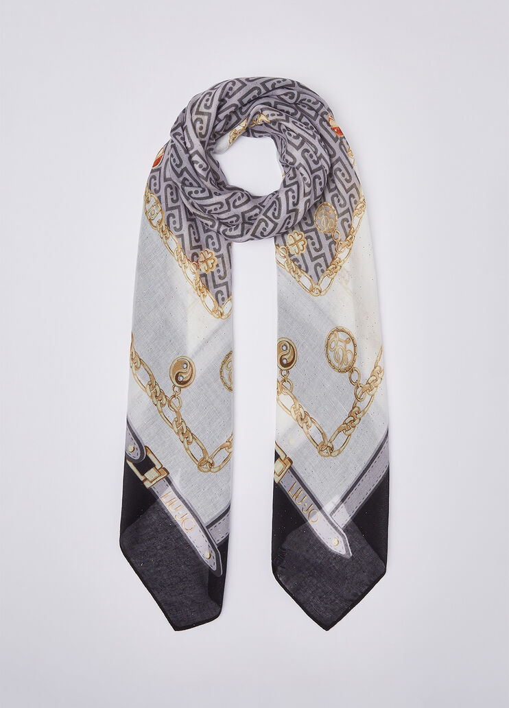 Gro&szlig;es Tuch mit Charms-Print schwarz Liu Jo - medium