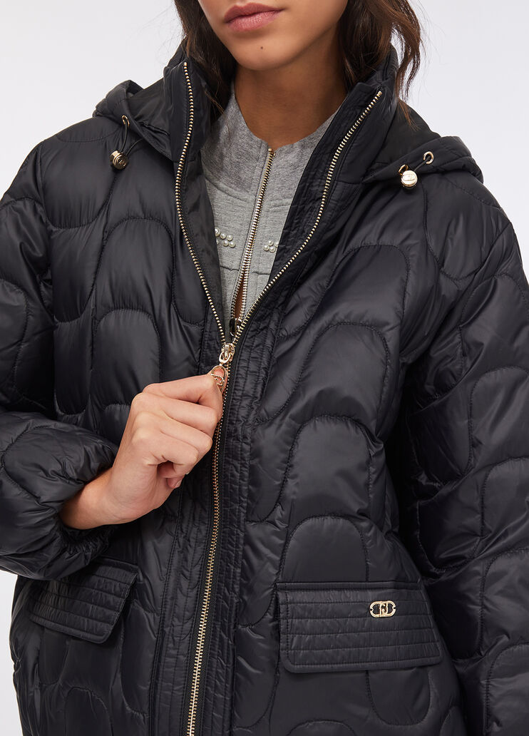 Kurzer gestepper Nylonmantel Schwarz Liu Jo - medium