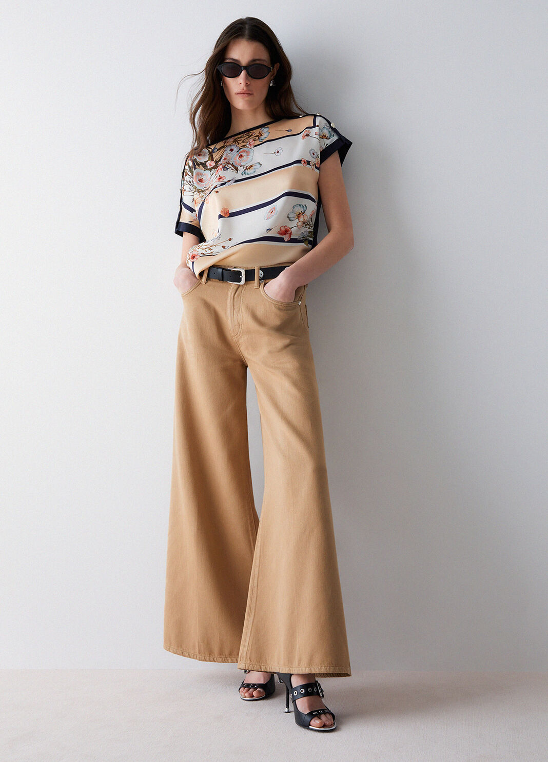 Super-Flare-Hose mit hohem Bund hellbeige Liu Jo - large image number 2