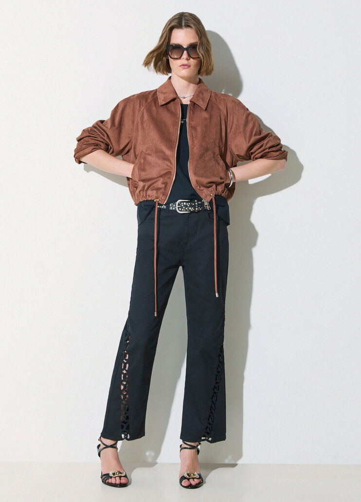 Pantaloni straight con intreccio cut-out nero Liu Jo - medium