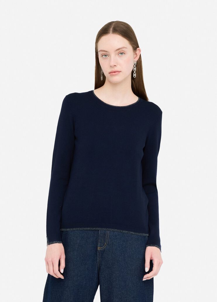 Pull avec détails en Lurex® bleu foncé Liu Jo - medium
