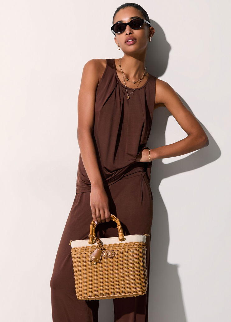 Top aus gl&auml;nzendem Jersey Erde Liu Jo - medium