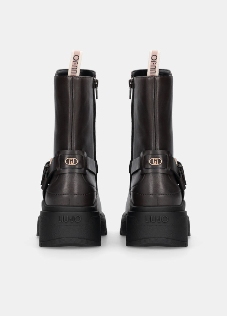 Leather biker boots dark brown Liu Jo - large image number 7