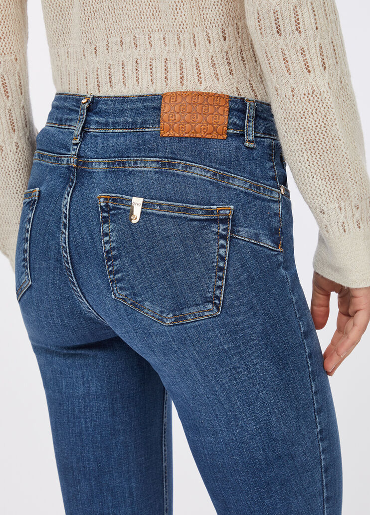 Flare-Jeans mit hohem Bund Dunkles Denimblau Liu Jo - large image number 2
