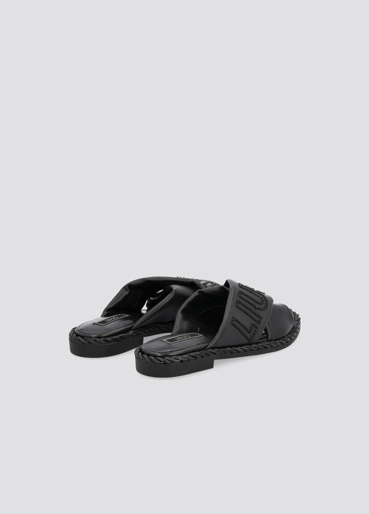 Сандалии-шлёпанцы с крупным логотипом чёрный Liu Jo - large image number 2
