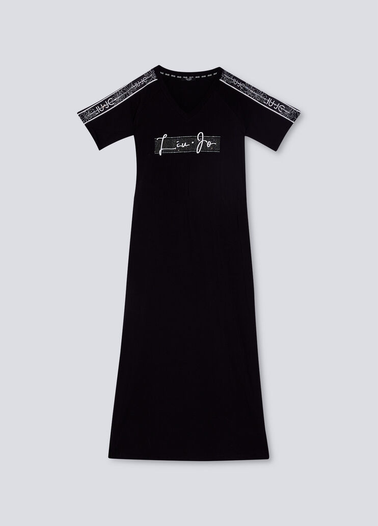 Long eco-friendly dress black Liu Jo - large image number 4 Long eco-friendly dress black Liu Jo - large image number 4